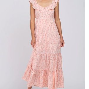 Pink Blush Maternity Pink Floral Ruffle Tiered Maxi Dress